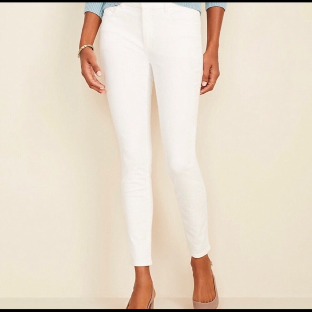 LOFT Modern Skinny Ankle White Jeans 6